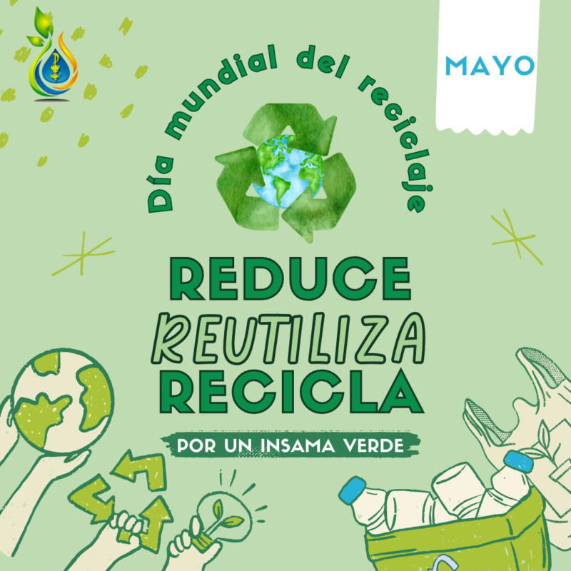 Post del día mundial del reciclaje ilustrado verde
